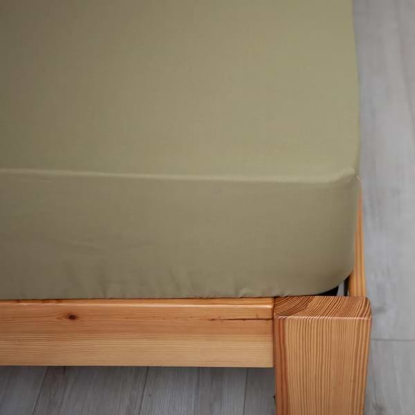 Фото - Простынь односпальная ТЕП ВДОХНОВЕНИЕ с резинкой 90х200 см Олива (2-04020_27813)