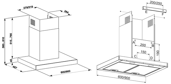 Фото - Вытяжка декоративная ELEYUS ONIX 1200 LED 60 IS+BL