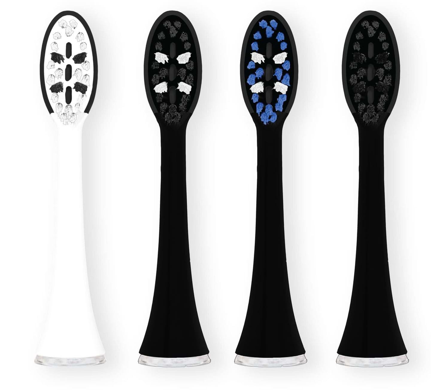 Насадка для зубной щетки Vitammy Onyx 4 шт. White-Black (TH1905 onyx) - Фото 1