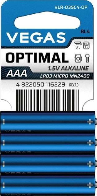 Фото - Батарейка тип AAA Vegas VLR-03SC4-OP