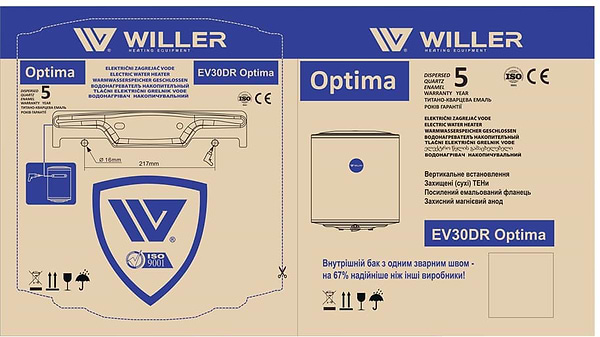 Фото - Водонагрівач Willer EV30DR Optima
