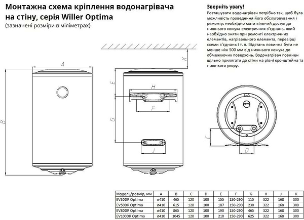Фото - Водонагрівач Willer EV30DR Optima