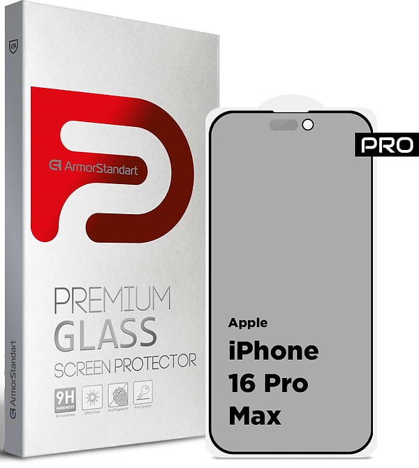 Фото - Защитное стекло для смартфона Armorstandart Pro Anti-spy Matte for Apple iPhone 16 Plus Black (ARM79398)