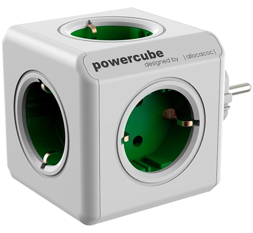Фото - Розгалужувач 220В Allocacoc Powercube Original 5р Green (1100GN/DEORPC)