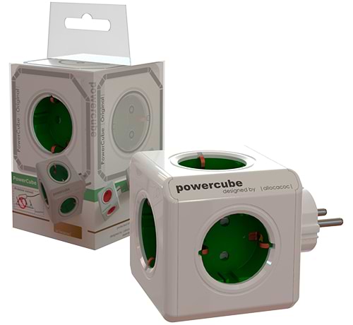 Фото - Розгалужувач 220В Allocacoc Powercube Original 5р Green (1100GN/DEORPC)