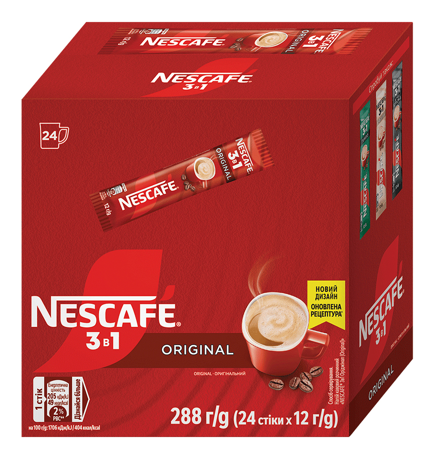 Кава розчинна Nescafe 3в1 Original24 стіки по 12 г