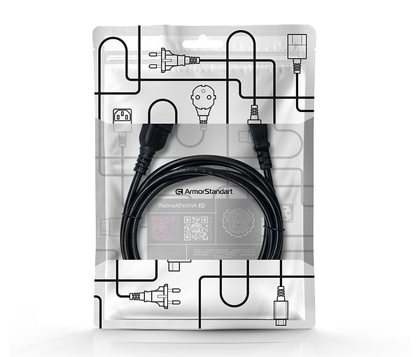 Фото - Кабель питания Armorstandart C13 - С14 2м Black (ARM73125)