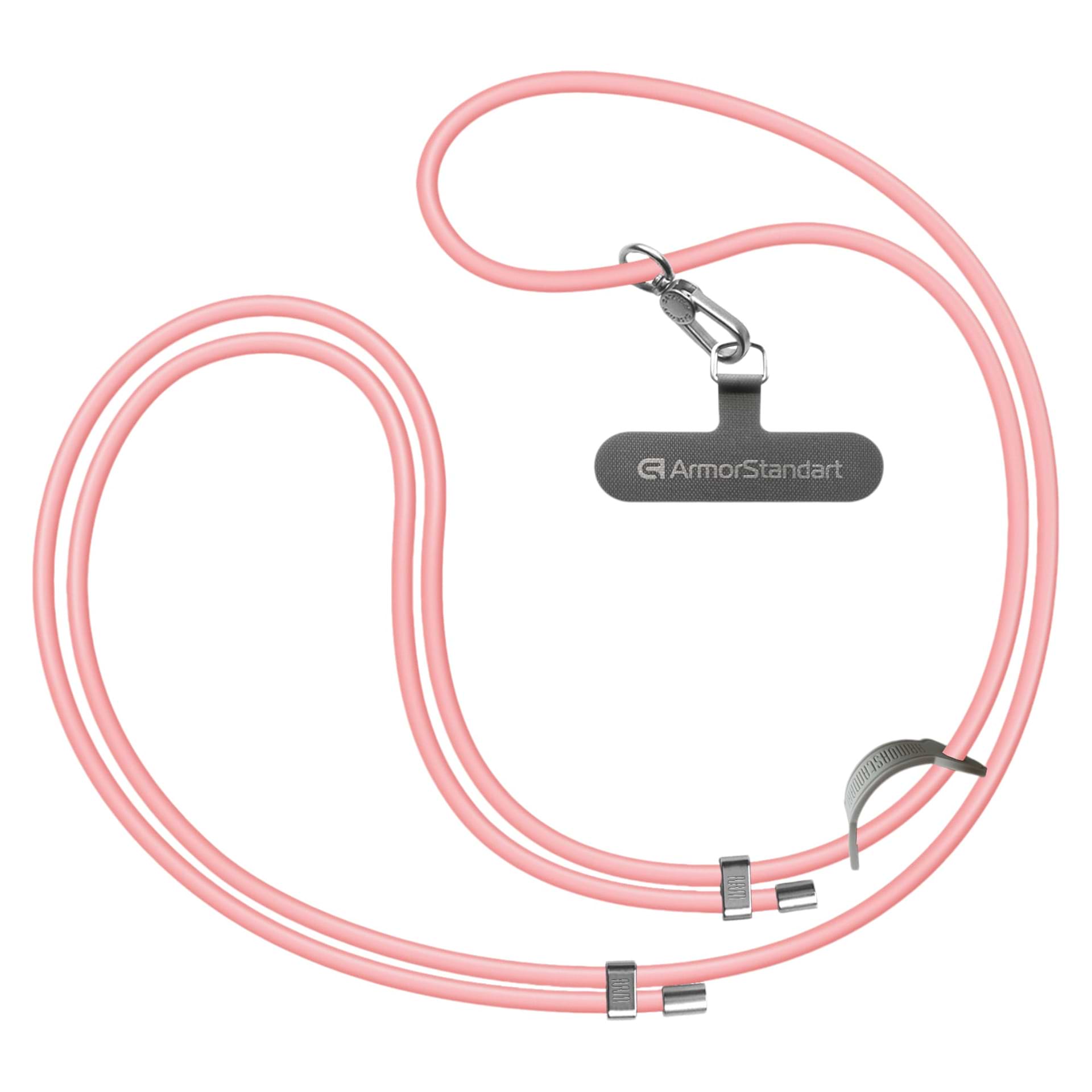 Ремінець для смартфону Armorstandart Silicone Rope Titanium Pink with Grey holder (ARM76275) - Фото 1