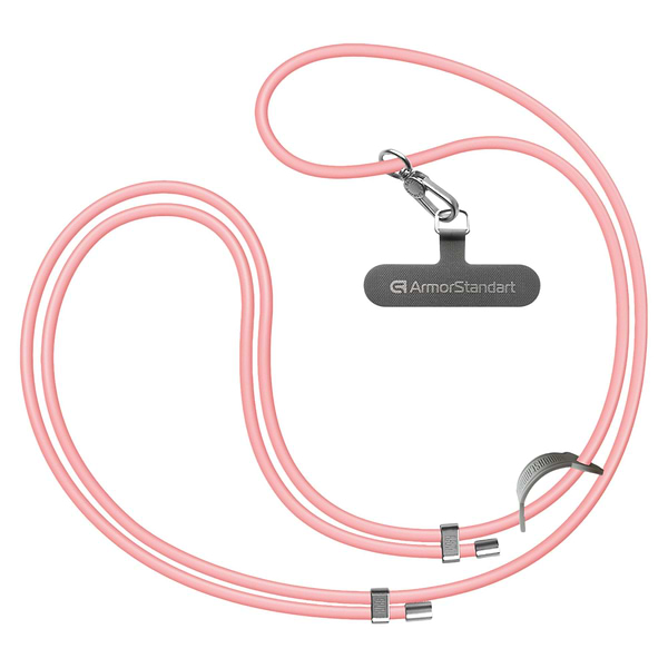 Фото - Ремінець для смартфону Armorstandart Silicone Rope Titanium Pink with Grey holder (ARM76275)
