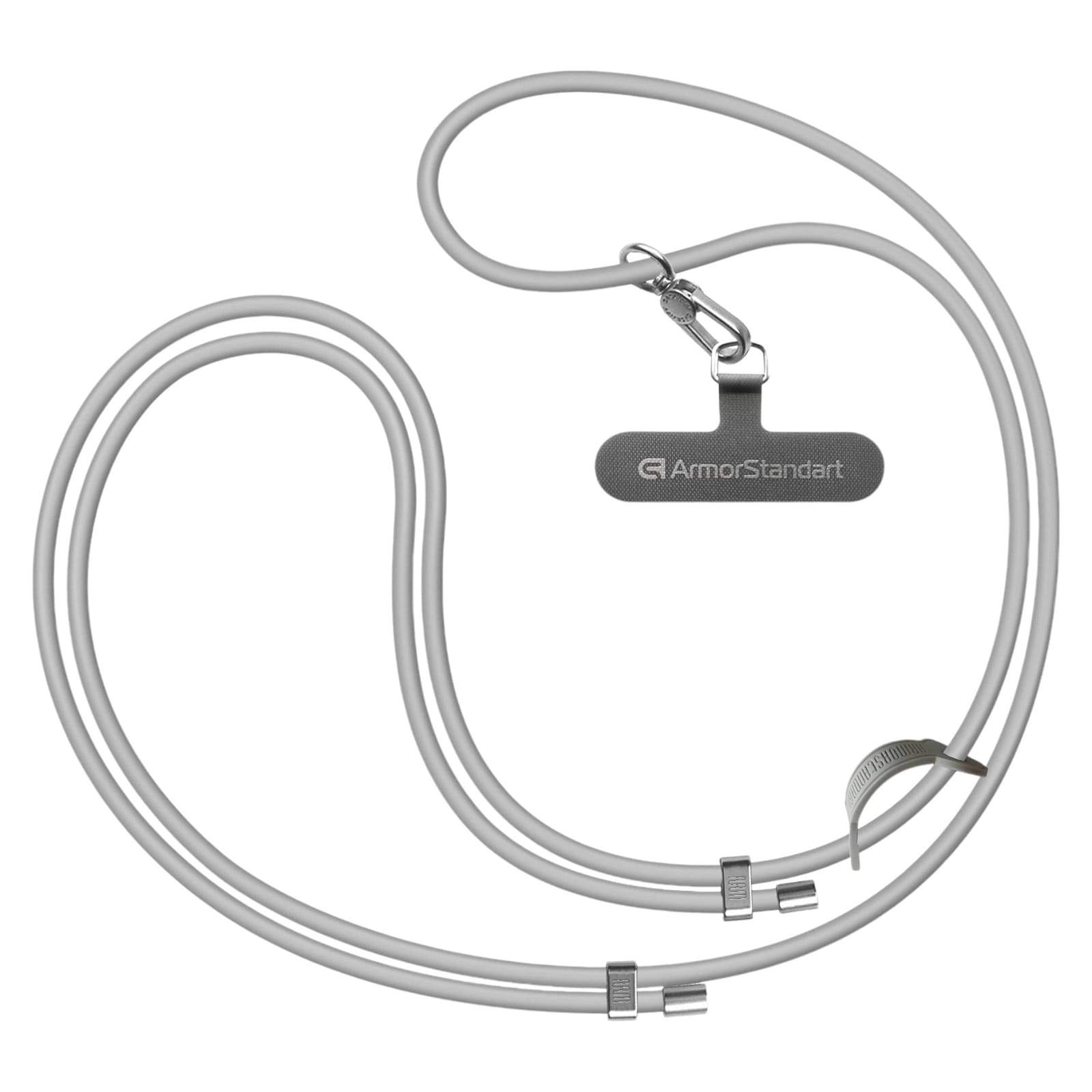 Ремешок для смартфона Armorstandart Silicone Rope Titanium Grey with Grey holder (ARM76276) - Фото 1