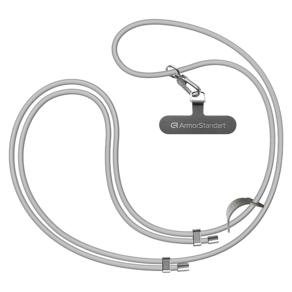 Фото - Ремінець для смартфону Armorstandart Silicone Rope Titanium Grey with Grey holder (ARM76276)