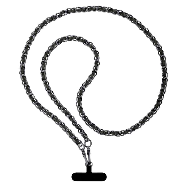 Фото - Ремінець для смартфону Armorstandart Chain link Aged Ruthenium with Black Leather (ARM77035)