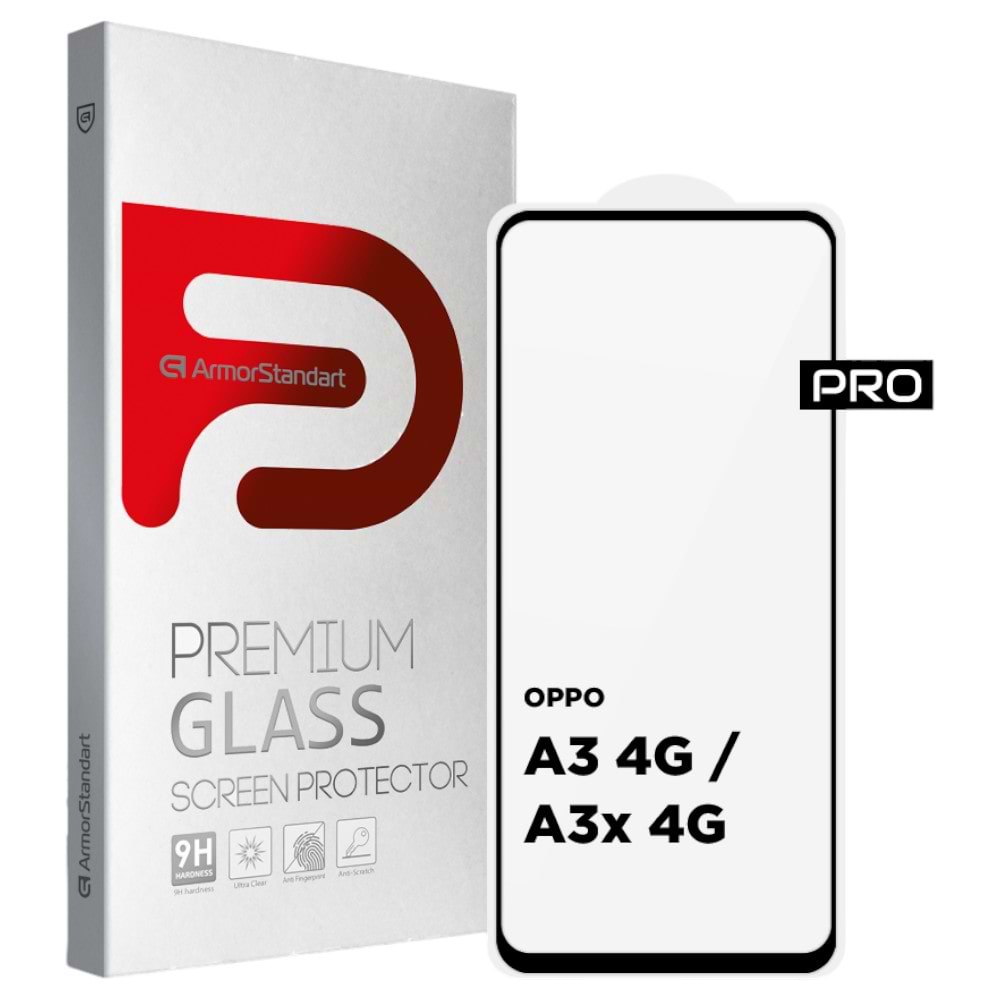 Захисне скло для смартфону Armorstandart Pro for OPPO A3 4G / A3x 4G / A40m 4G Black (ARM80892) - Фото 1