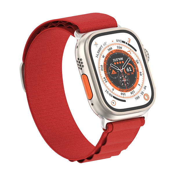 Фото - Ремінець для смарт-годинника Armorstandart Alpina Band for Apple Watch 49/46/45/44/42 (Series 1-3) Red (ARM81047)