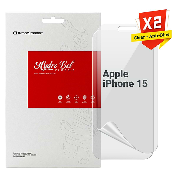 Фото - Захисна плівка для смартфону Armorstandart Clear + Anti-Blue for Apple iPhone 15 (ARM80677)