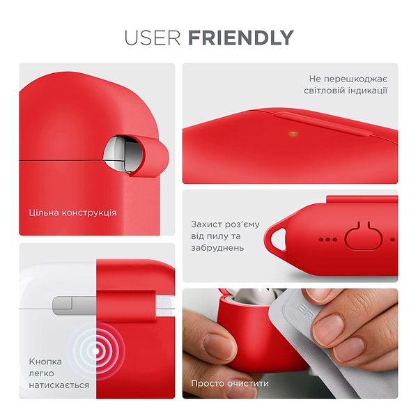 Фото - Чехол для наушников Armorstandart Hang Case for Apple AirPods 4 Red (ARM81293)