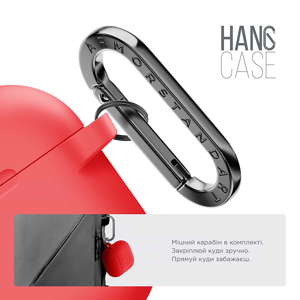 Фото - Чехол для наушников Armorstandart Hang Case for Apple AirPods 4 Red (ARM81293)