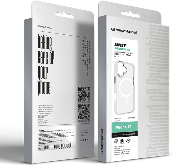 Фото - Чохол для смартфону Armorstandart Unit MagCase for Apple iPhone 17 Matte Clear Silver (ARM88998)