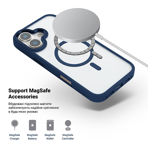 Фото - Чохол для смартфону Armorstandart Unit MagSafe for Apple iPhone 16 Plus Dark Blue (ARM79290)