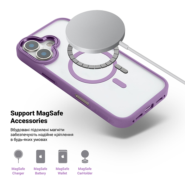 Фото - Чохол для смартфону Armorstandart Unit MagSafe for Apple iPhone 16 Plus Violet (ARM79295)