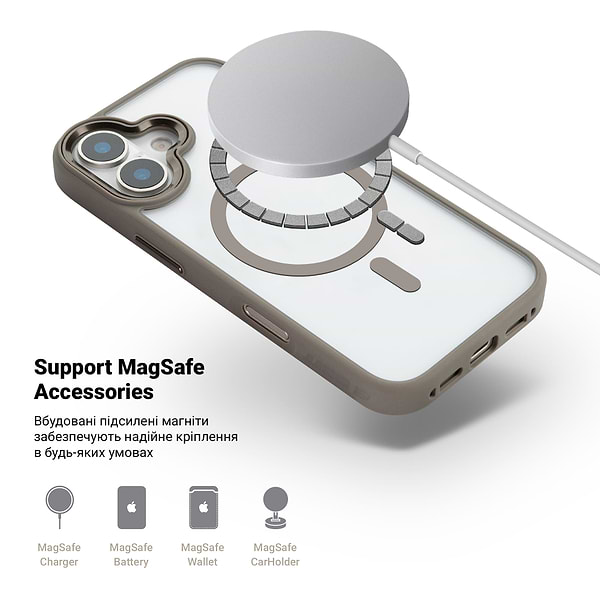 Фото - Чохол для смартфону Armorstandart Unit MagSafe for Apple iPhone 16 Titanium Grey (ARM78703)