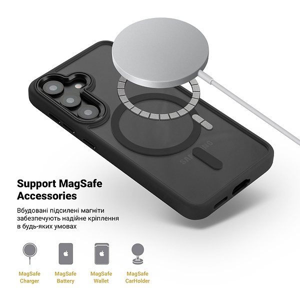 Фото - Чохол для смартфону Armorstandart Unit MagSafe for Samsung S25 Black (ARM82260)