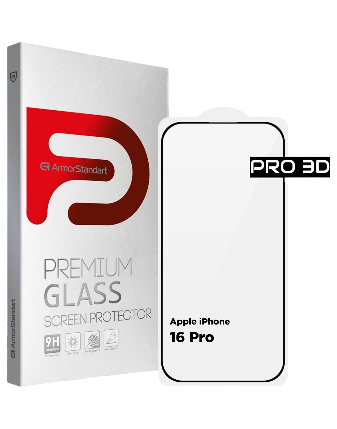 Защитное стекло для смартфона Armorstandart Pro 3D for Apple iPhone 16 Pro Black (ARM78031)