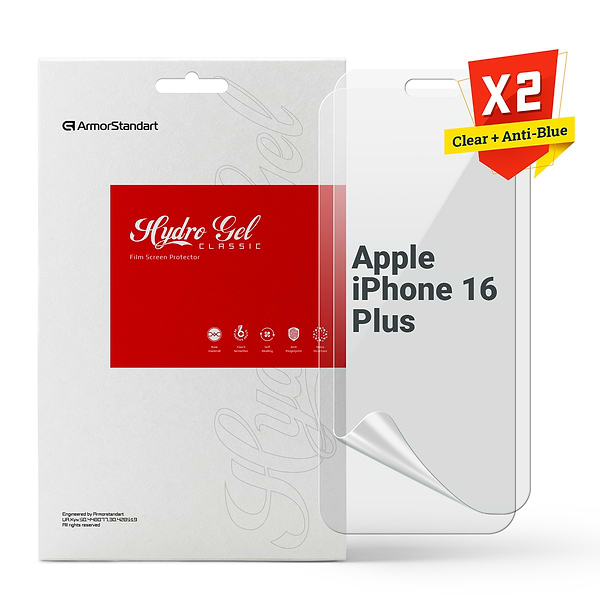 Фото - Захисна плівка для смартфону Armorstandart Clear + Anti-Blue for Apple iPhone 16 Plus (ARM80682)