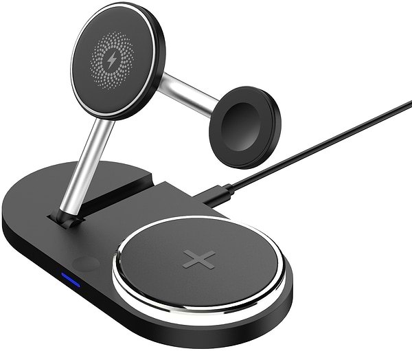 Фото - Бездротовий зарядний пристрій ArmorStandart H102 3 in 1 Magnetic Black (ARM78103) Фото - Бездротовий зарядний пристрій ArmorStandart H102 3 in 1 Magnetic Black (ARM78103)