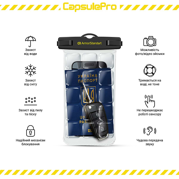 Фото - Чохол для смартфону Armorstandart CapsulePro Waterproof Floating Case Black (ARM59232)