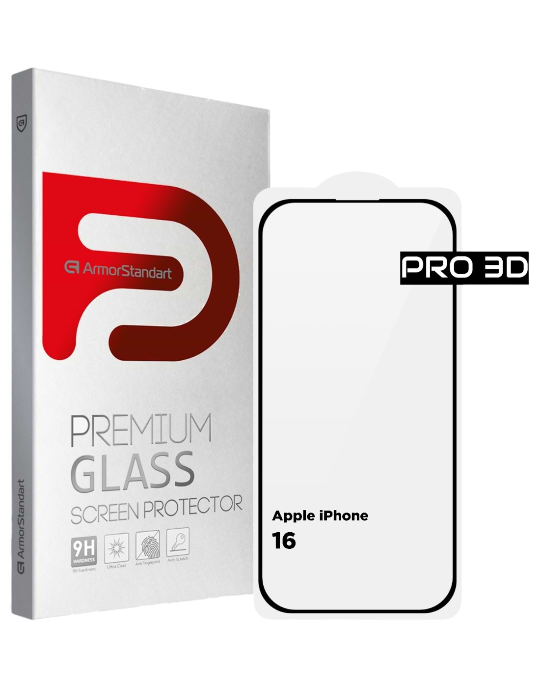 Защитное стекло для смартфона Armorstandart Pro 3D for Apple iPhone 16 Black (ARM78032)