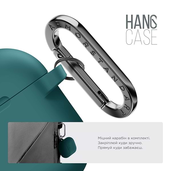 Фото - Чехол для наушников Armorstandart Hang Case for Apple AirPods 4 Dark Green (ARM81280)