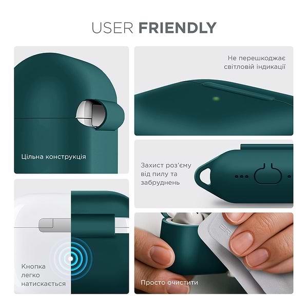 Фото - Чехол для наушников Armorstandart Hang Case for Apple AirPods 4 Dark Green (ARM81280)