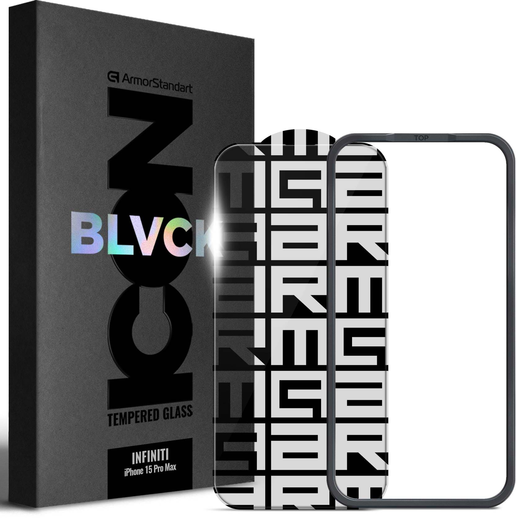 Защитное стекло для смартфона Armorstandart Infinity Black Icon 2.75D for Apple iPhone 15 Pro Max (ARM77821)