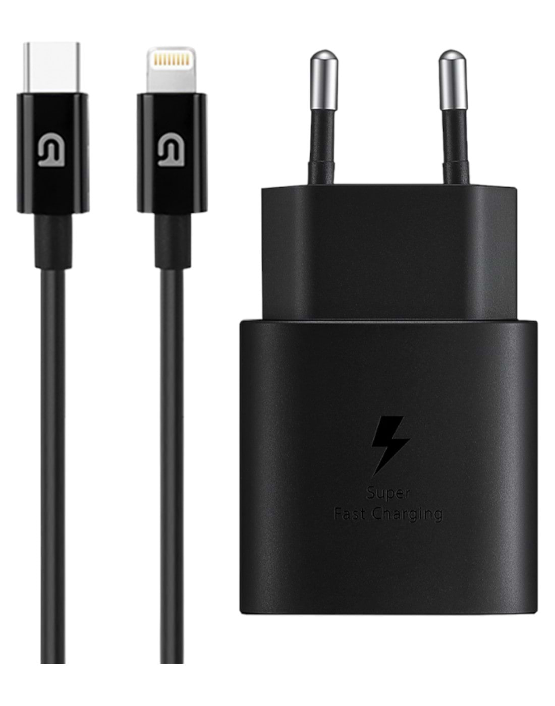 Мережевий зарядний пристрій Armorstandart AR-TA800 USB-C 25W black + кабель USB-C to Lightning (ARM77721) - Фото 1
