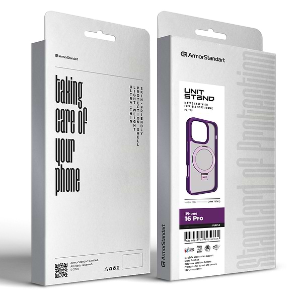 Фото - Чохол для смартфону Armorstandart Unit Stand for Apple iPhone 16 Pro Purple (ARM78741)