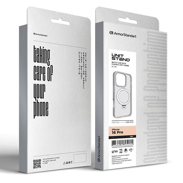 Фото - Чехол для смартфона Armorstandart Unit Stand for Apple iPhone 16 Pro Grey (ARM78735)