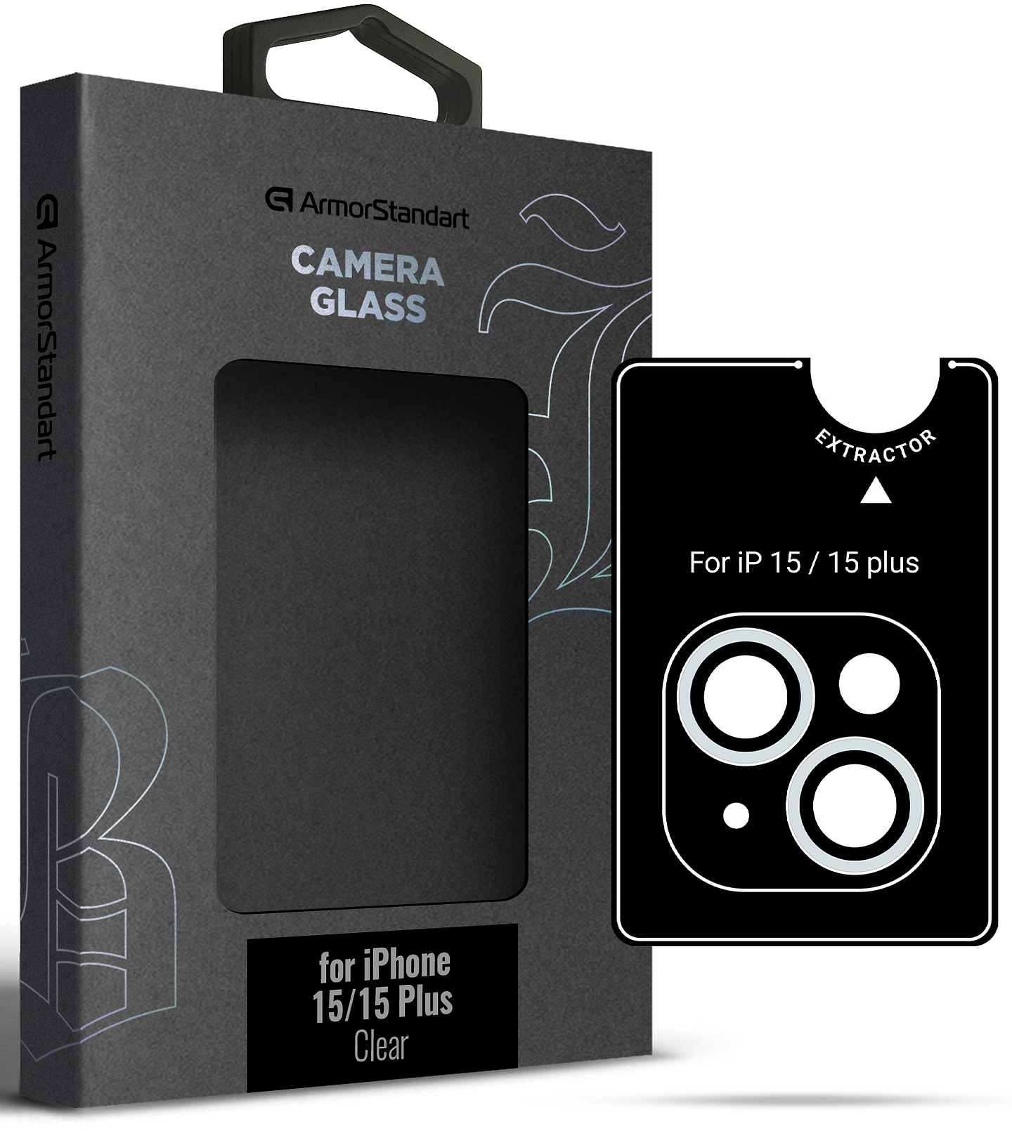 Защитное стекло для смартфона Armorstandart для камеры Supreme Black Icon for iPhone 15/15 Plus Clear (ARM76599)