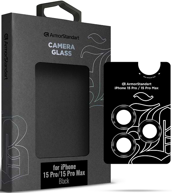 Фото - Защитное стекло для смартфона Armorstandart для камеры Supreme Black Icon for iPhone 15 Pro/15 Pro Max Black Titanium (ARM76591)