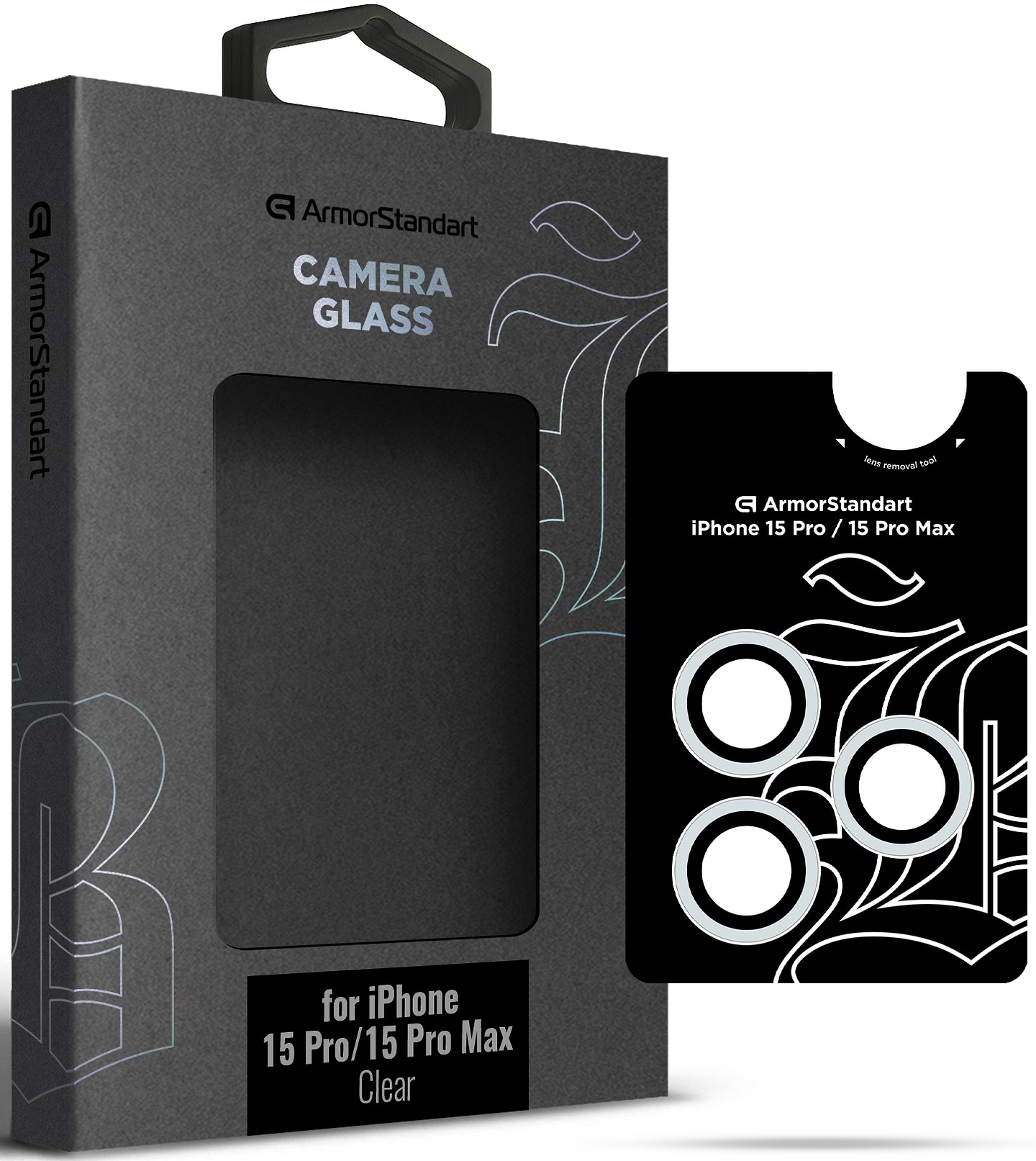 Защитное стекло для смартфона Armorstandart для камеры Supreme Black Icon for iPhone 15 Pro/15 Pro Max Clear (ARM76600)