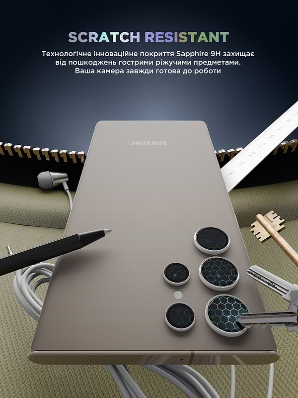 Фото - Захисне скло для смартфону Armorstandart для камери Supreme Black Icon for Samsung S24 Ultra Clear (ARM76616)