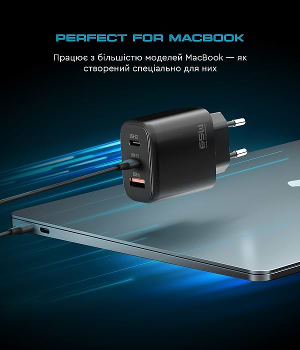 Фото - Мережевий зарядний пристрій Armorstandart Resolute Power ARP-621 65W GaN Black (ARM70023)