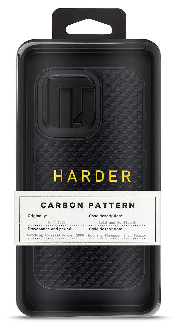 Фото - Чехол для смартфона Harder Carbon Pattern for Apple iPhone 15 Pro Black (ARM76777)