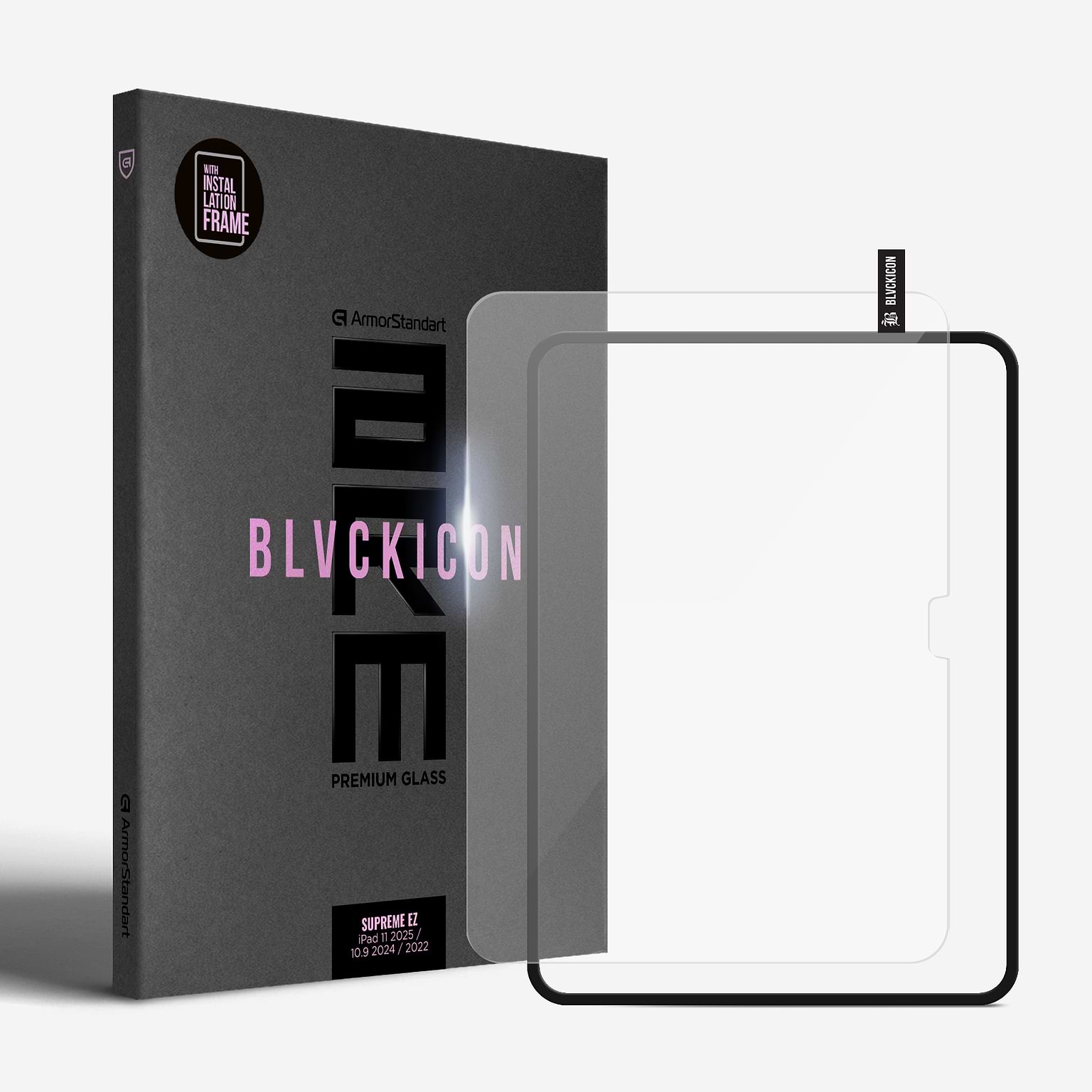 Захисне скло для планшета ArmorStandart Supreme Black Icon for Apple iPad 11 2025 (A16) / 10.9 2024 / 2022 (ARM78104) - Фото 1