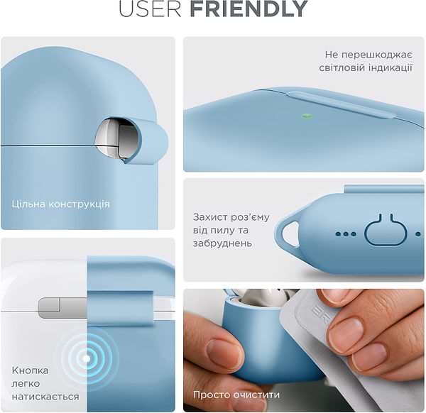 Фото - Чехол для наушников Armorstandart Hang Case for Apple AirPods 4 Light Blue (ARM81283)