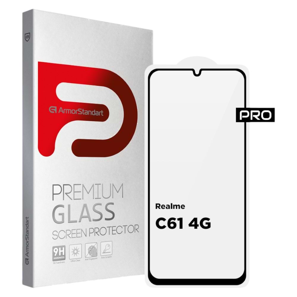Защитное стекло для смартфона Armorstandart Pro for Realme C61 4G Black (ARM80507) - Фото 1