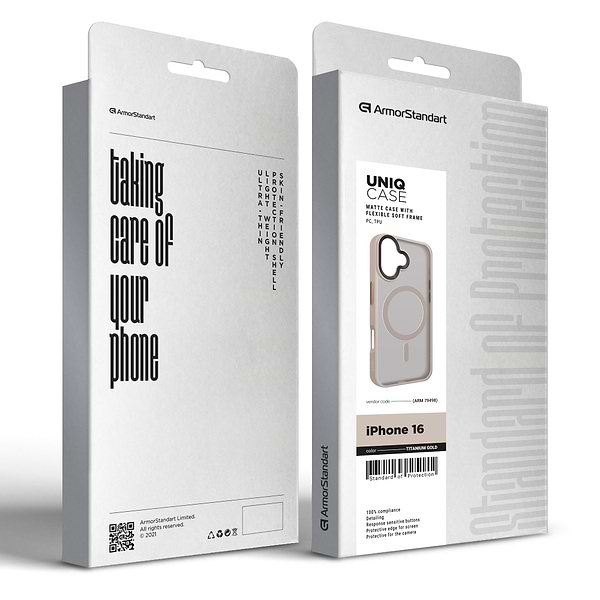 Фото - Чохол для смартфону Armorstandart Uniq MagSafe for Apple iPhone 16 Titanium Gold (ARM79498)