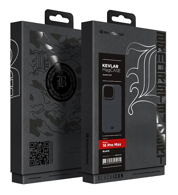 Фото - Чехол для смартфона Armorstandart BlackIcon Aramid Twill MagCase for Apple iPhone 16 Pro Max Black (ARM90152)