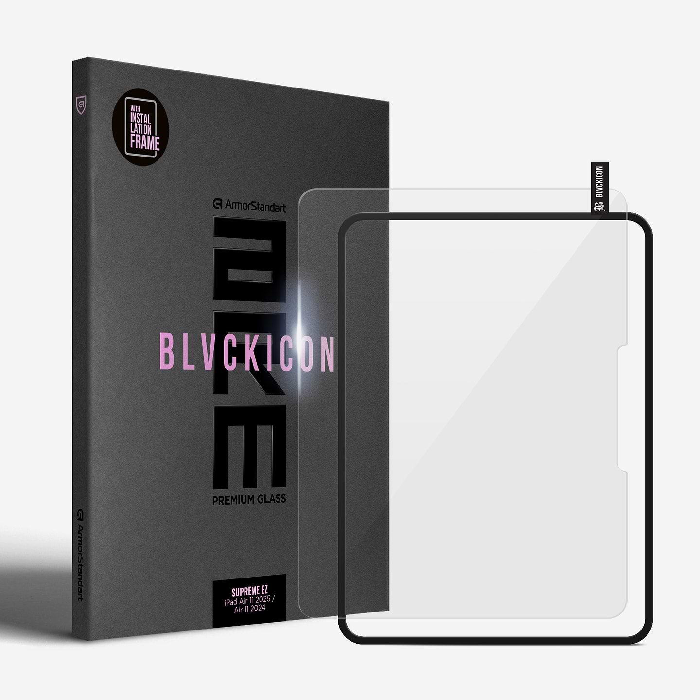 Защитное стекло для планшета ArmorStandart Supreme Black Icon for Apple iPad Air 11 2025 / Air 11 2024 (ARM78105) - Фото 1