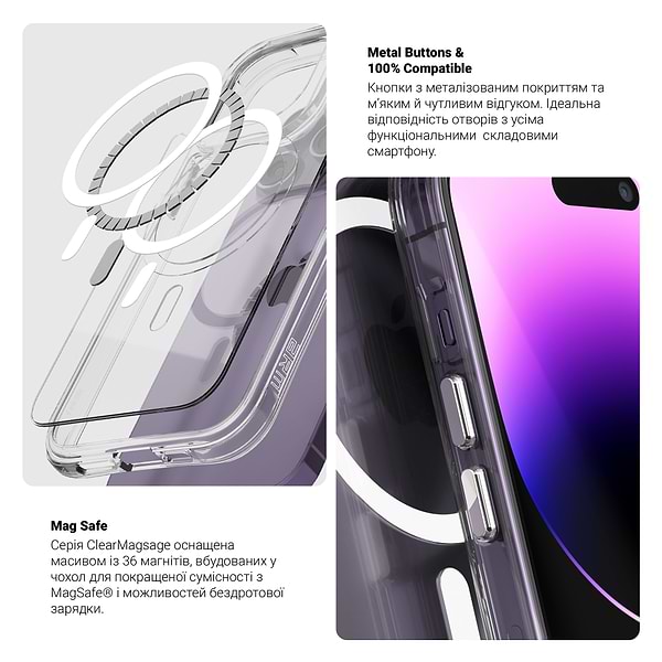 Фото - Чехол для смартфона Armorstandart Clear-C MagCase for Apple iPhone 17 Pro Transparent (ARM87401)